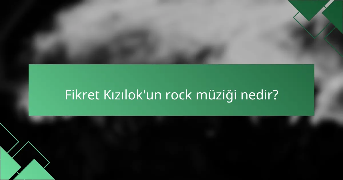 Fikret Kızılok'un rock müziği nedir?