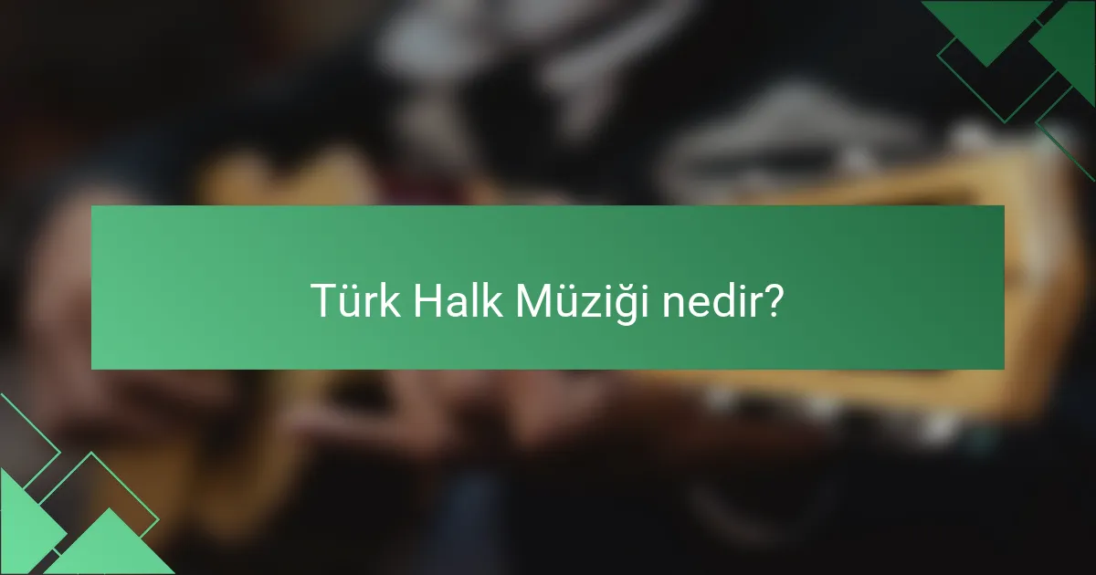 Türk halk müziği nedir?