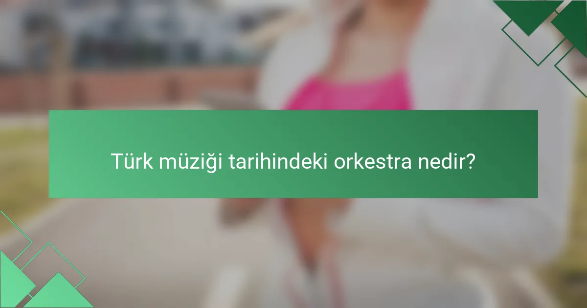 Türk müziği tarihindeki orkestra nedir?
