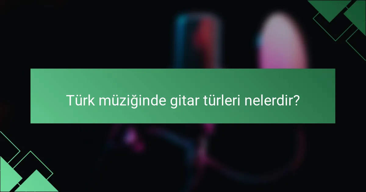 Türk müziğinde gitar türleri nelerdir?